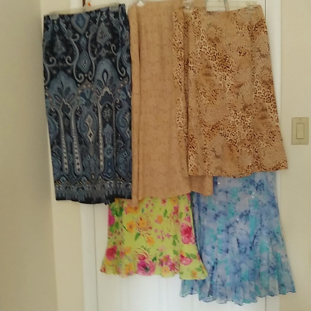 5 Skirts in Lot -- Talbots, Worthington, Ice